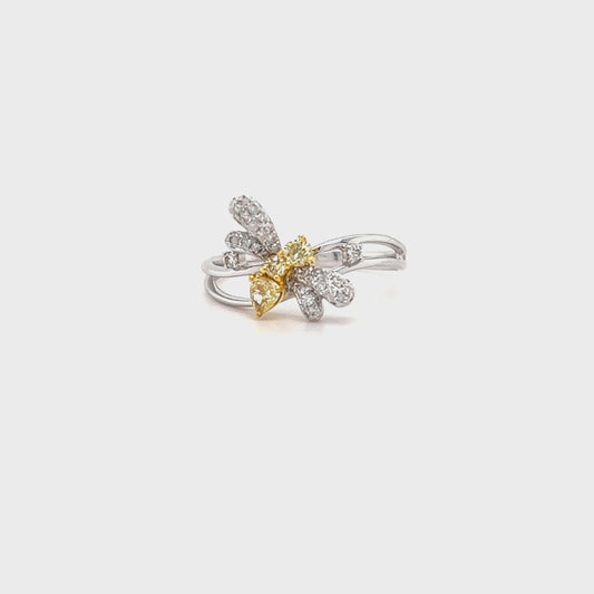 Natural Yellow Diamond Bee Ring