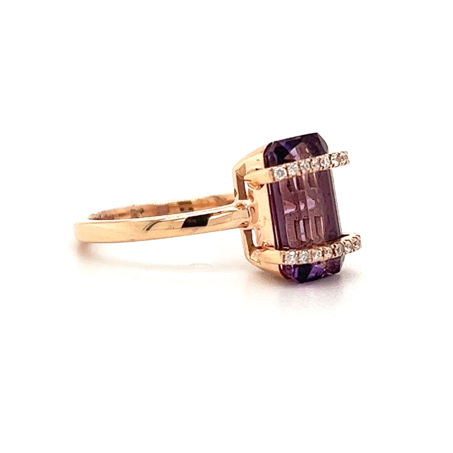 Amethyst Wrapped in Diamonds Ring