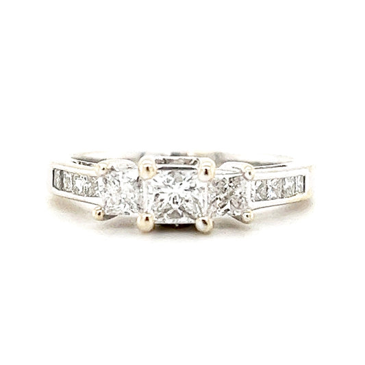 3 Stone Princess Engagement Ring