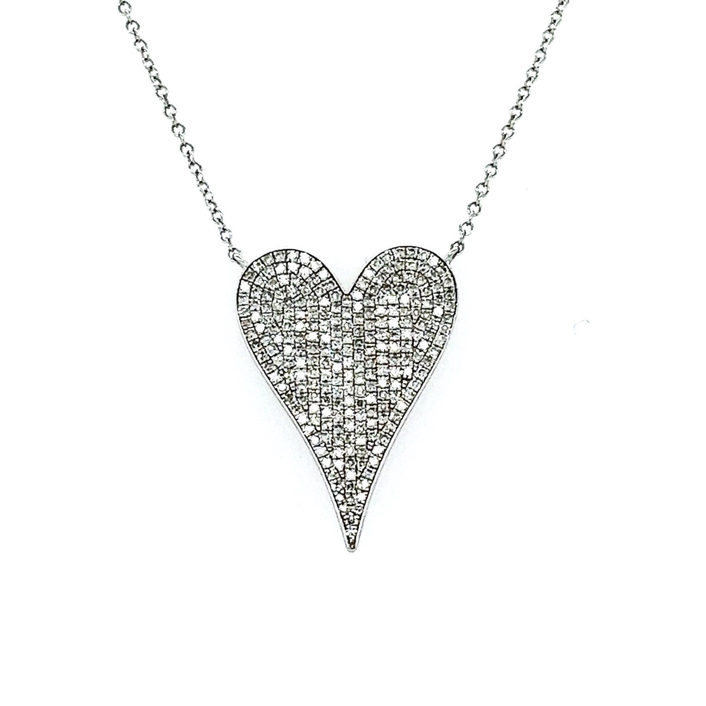 Elongated Diamond Heart Necklace