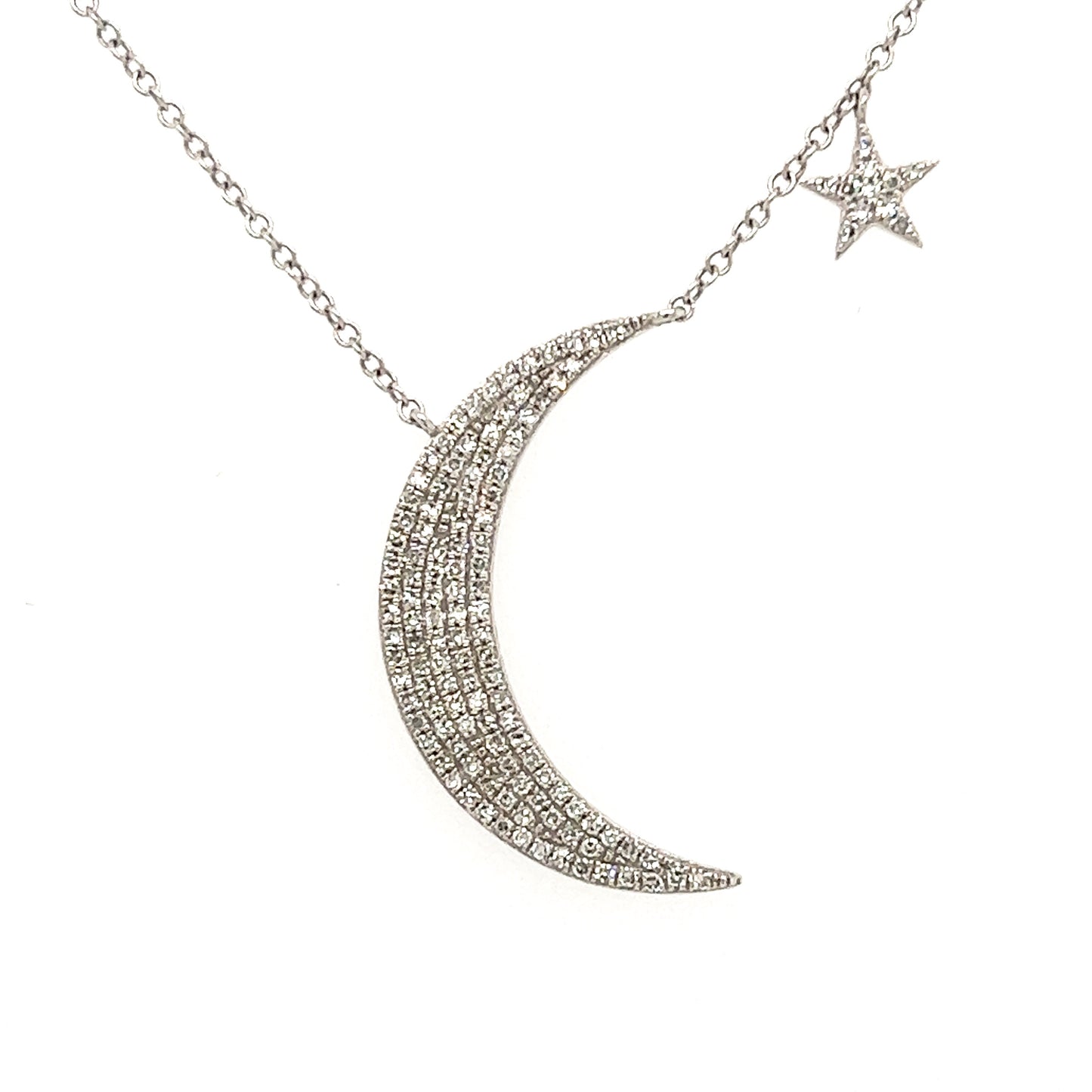 Moon + Star Diamond Necklace