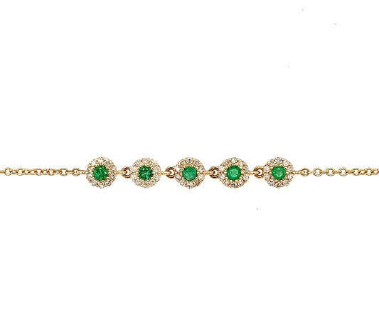 Emerald Pave Circle Bracelet