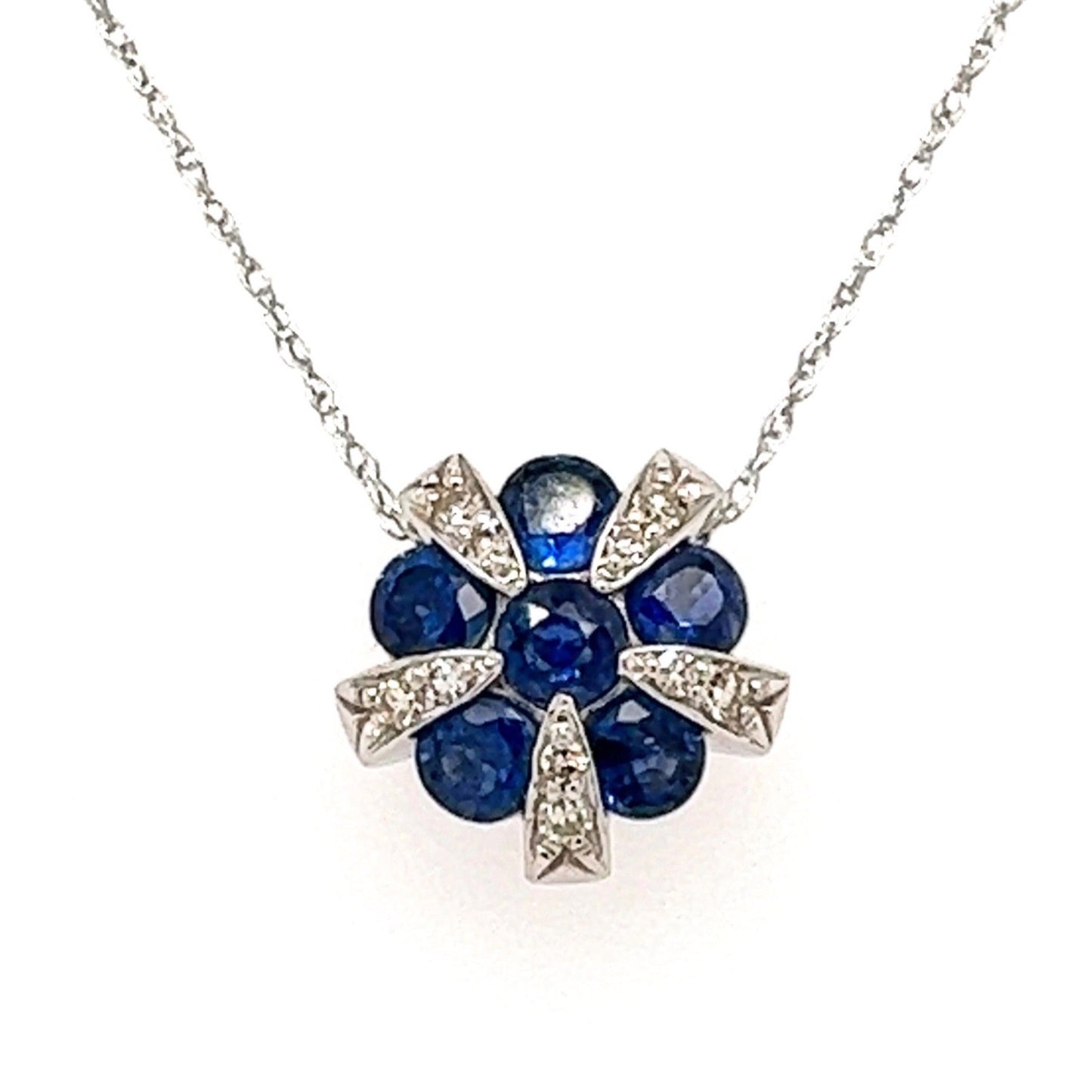 Sapphire + Diamond Pendant