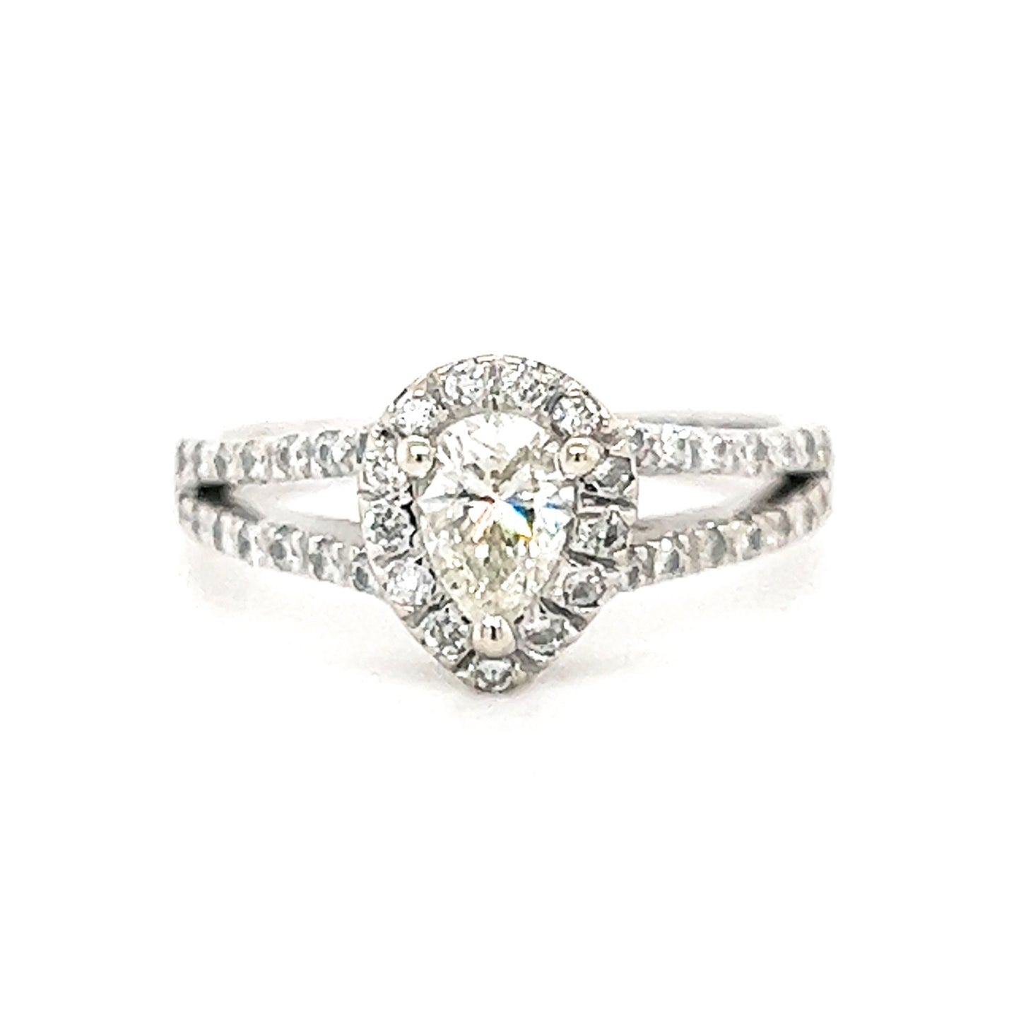 Pear Cut + Halo Engagement Ring