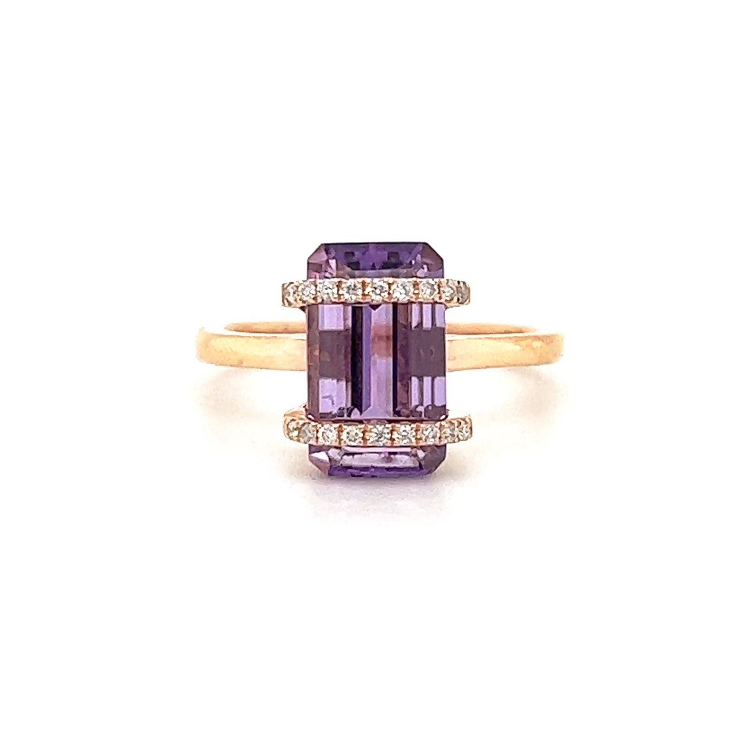 Amethyst Wrapped in Diamonds Ring