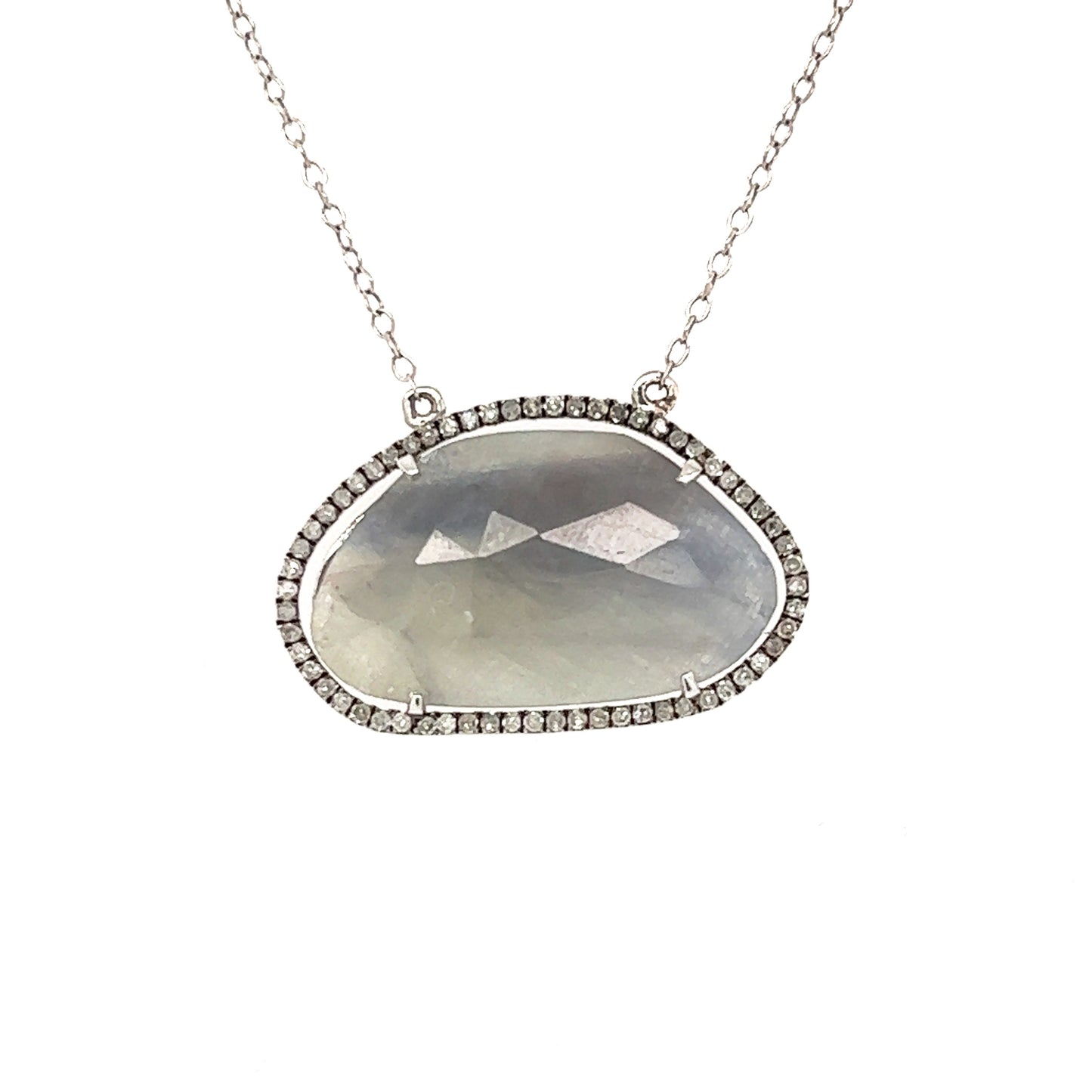 Free form Diamond + Sapphire Necklace