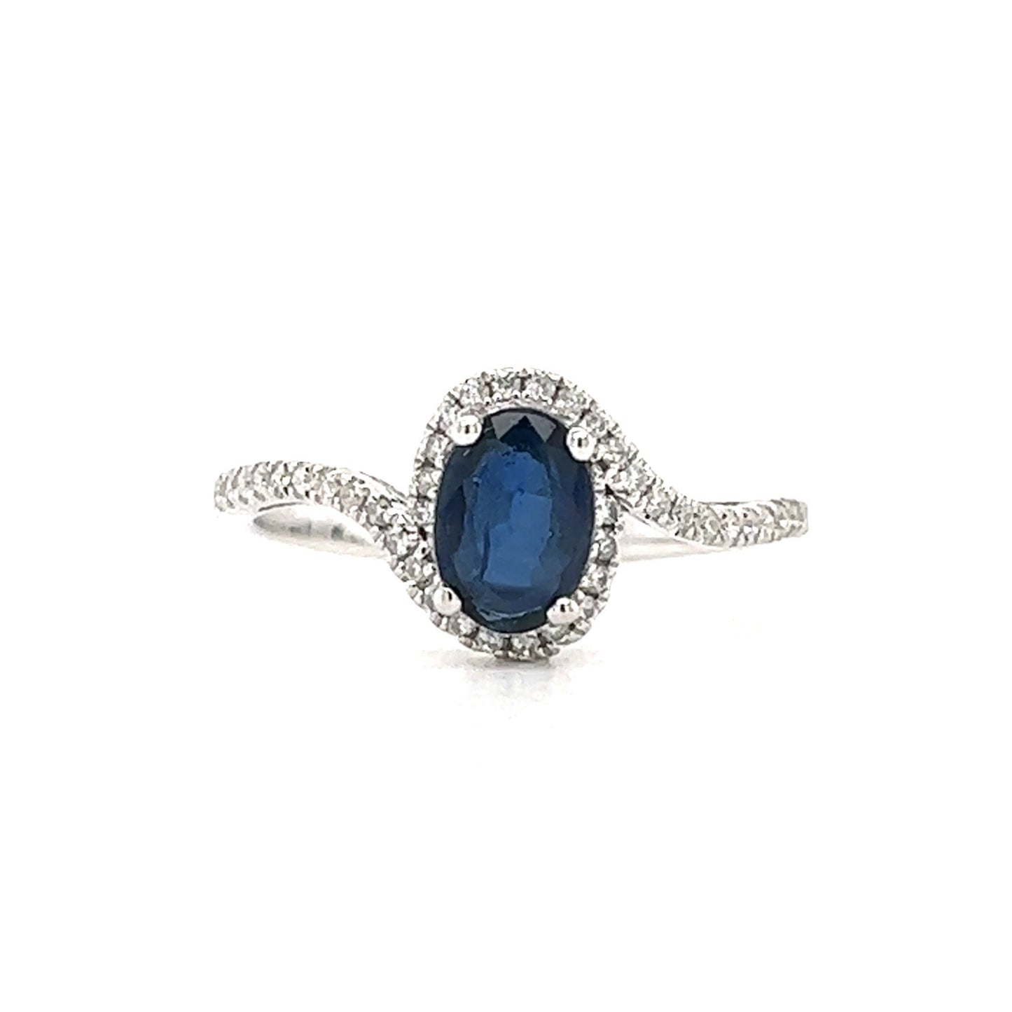 Oval Sapphire Diamond Wrap Ring